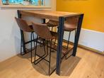 Super leuke bartafel met 4 barkrukken, Ophalen of Verzenden, Zo goed als nieuw