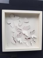Wit Ikea schilderij met witte vlinders., Ophalen of Verzenden
