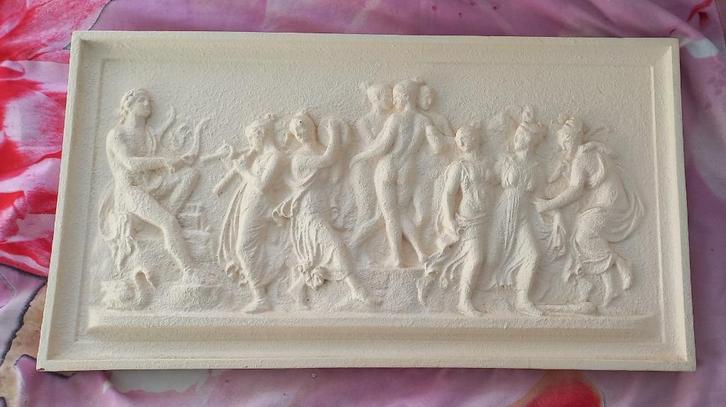 Romeins relief schilderij Dance of the muses of Helikon #1, Antiek en Kunst, Curiosa en Brocante, Ophalen of Verzenden