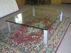 Glazen salon tafel, Huis en Inrichting, 100 tot 150 cm, Zo goed als nieuw, Glas, Minder dan 50 cm