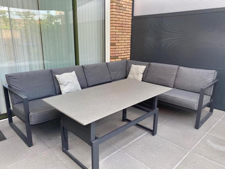 JYSK Loungeset tuin hoekbank en tafel, Tuin en Terras, Tuinsets en Loungesets, Zo goed als nieuw, Loungeset, Aluminium, Bank, Bijzettafel