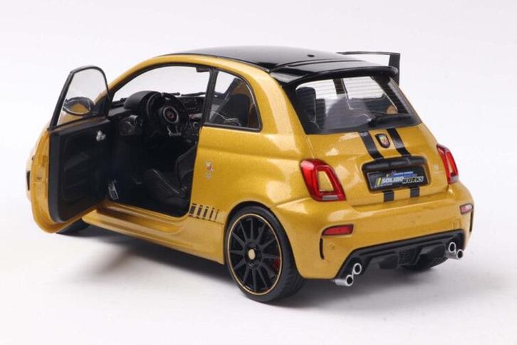 Fiat 500 F595 Abarth Solido works '24, geel, Hobby en Vrije tijd, Modelauto's | 1:18, Nieuw, Auto, Solido, Ophalen of Verzenden
