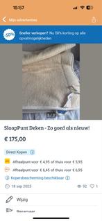 1 pers  Wollen Onderdeken van slaappunt.- Zo Goed Als Nieuw!, Huis en Inrichting, Overige maten, Beige, Ophalen of Verzenden, Deken of Dekbed