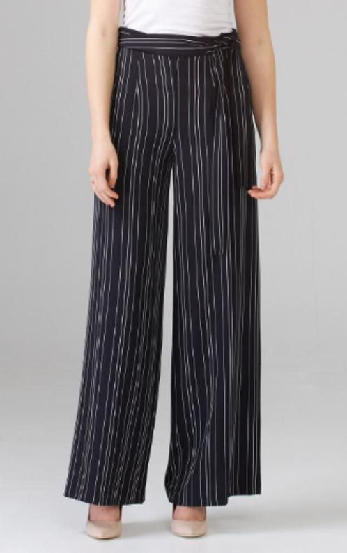 Joseph Ribkoff chique blauw gestreepte broek mt 38/40, Kleding | Dames, Broeken en Pantalons, Nieuw, Maat 38/40 (M), Overige kleuren