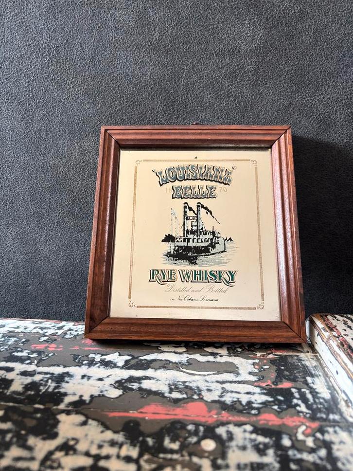 Louisiana Belle Rye Whisky Wanddecoratie Vintage Ingelijst, Antiek en Kunst, Antiek | Woonaccessoires, Ophalen of Verzenden
