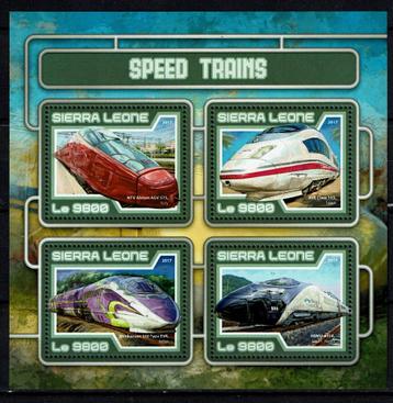 sierra leone 2017 pf blok treinen spoorwegen railroad trains beschikbaar voor biedingen