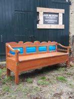 Oude brocante houten bank klepbank tuinbank, Ophalen, N, N, Hout