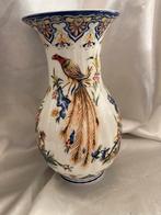Delfia Vaas met Paradijsvogels en Bloemen, Antiek en Kunst, Ophalen of Verzenden