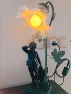 Antieke Jongenslamp met Bloemkap, Antiek en Kunst, Ophalen of Verzenden