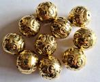 Bewerkte goud kleur ronde kralen 20 mm, Verzenden, Nieuw, Kraal