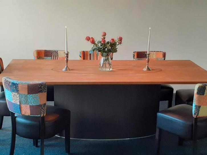 Teak Houten Eettafel zonder Onderstel 220x100cm, Huis en Inrichting, Tafels | Eettafels, Gebruikt, 50 tot 100 cm, 200 cm of meer