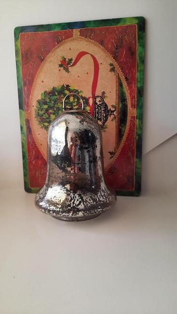 2 x Kerstklok van glas hoog 23 cm beschikbaar voor biedingen