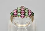 Gouden Vintage ring met edelstenen tourmalijn. 2025/341., ., Ophalen of Verzenden, Zo goed als nieuw, Met edelsteen