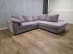 Mooie Grijs Ribstof Hoekbank, Info@banxtel.nl, 3194DC, Gebruikt, Verzenden