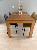 Eettafel uitschuifbaar massief eiken, Huis en Inrichting, Tafels | Eettafels, Gebruikt, Eikenhout, 200 cm of meer, Wat je er zelf inziet !!