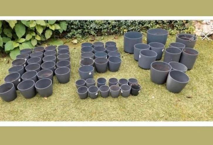 Grote set Elho bloempotten, Tuin en Terras, Bloempotten, Gebruikt, Kunststof, Rond, Ophalen