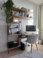 String bureautafel met planken combinatie 7 Zwart,Eiken, Ophalen of Verzenden, Zo goed als nieuw