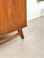 Vintage linnenkast 3-deurs teak hout jaren 50/70/70, Ophalen, Gebruikt, 100 tot 150 cm, Met hangruimte