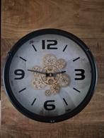 Industriële Wandklok met Tandwielen, Ophalen of Verzenden, Gebruikt, Analoog, Wandklok