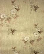 9903 Vintage jutelook jute bloemen behang wallpaper swiet, Huis en Inrichting, Stoffering | Behang, Verzenden