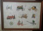 tekeningen  aquarel  oude vervoermiddelen Lentz, Ophalen
