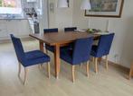 4 Kersenhouten eetkamer stoelen, Ophalen, Hout, Gebruikt, Blauw