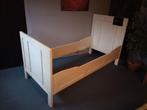 Antiek eiken bed in de witte grondverf #WINKEL# 1 persoonsbe, Antiek en Kunst, Antiek | Meubels | Bedden, Ophalen of Verzenden