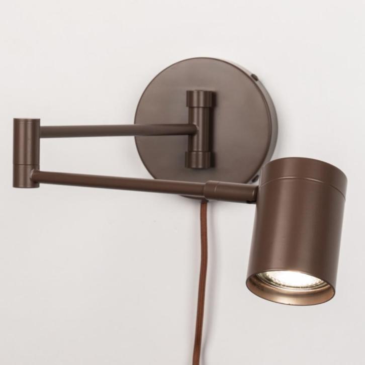 wandlamp bruin spot woonkamer bed hoekbank slaapkamer lamp, Huis en Inrichting, Lampen | Wandlampen, Nieuw, Metaal, Ophalen of Verzenden