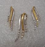 18 karaat gouden bicolor set oorbellen en hanger nr.292, Sieraden, Tassen en Uiterlijk, Antieke sieraden, Verzenden, Goud, Overige typen