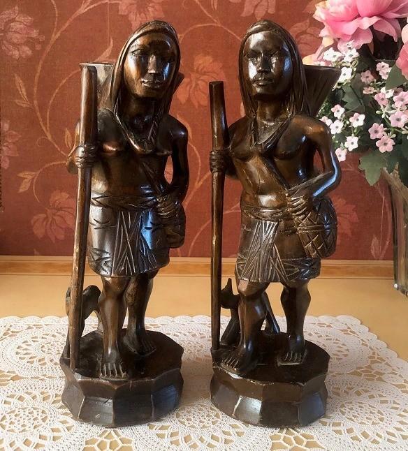 2 Antieke Afrikaanse beelden hout / houtsnijwerk, Antiek en Kunst, Kunst | Beelden en Houtsnijwerken, Ophalen of Verzenden