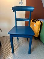 4 massief houten stoelen, Huis en Inrichting, Ophalen, Blauw, Zo goed als nieuw, Vier