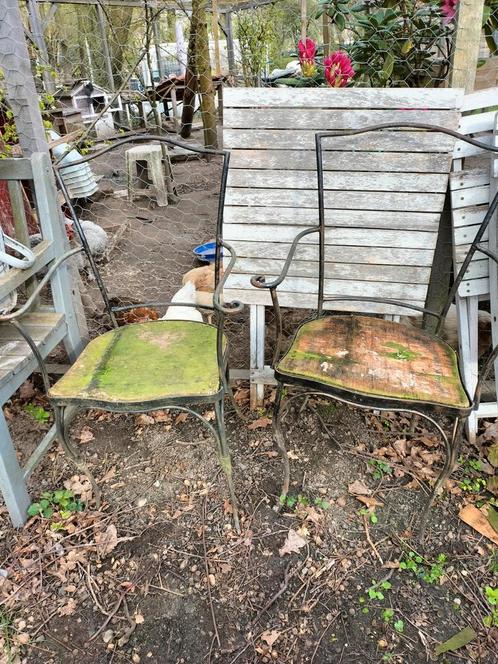 Smeedijzeren bistro set, Tuin en Terras, Tuinsets en Loungesets, Zo goed als nieuw, Ophalen of Verzenden