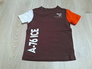 Bruin print kind korte mouw shirt Zeeman - maat 98/104 beschikbaar voor biedingen