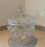 Kristal bowl schaal met deksel en lepel, Huis en Inrichting, Ophalen, Zo goed als nieuw