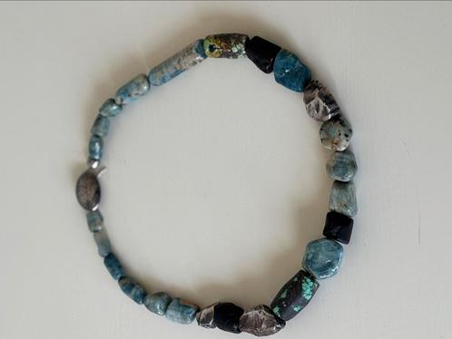 Ketting met o.a. turkoois, lengte 48 cm, Sieraden, Tassen en Uiterlijk, Kettingen, Zo goed als nieuw, Steen of Mineraal, Overige kleuren