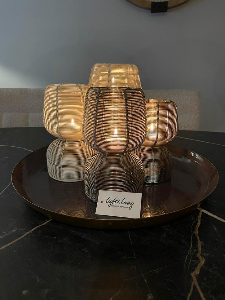 Light & Living waxine licht, Huis en Inrichting, Woonaccessoires | Kandelaars en Kaarsen, Nieuw, Kandelaar, Metaal, Wit, Ophalen of Verzenden