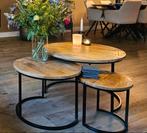 Mooie Mango Houten Salontafel, Huis en Inrichting, Tafels | Salontafels, Ophalen, 50 tot 100 cm, Rond, 50 tot 100 cm