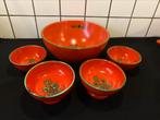 Retro vintage schalenset oranje, Ophalen of Verzenden, Huis en Inrichting