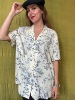 Vintage blouse, maat 46/3XL - gebroken wit - bloemen - 90's, Wit, Maat 46/48 (XL) of groter, Ophalen of Verzenden, Vintage