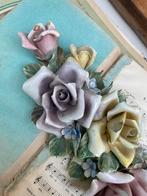 Vintage Keramische Rozen Decoratie, Ophalen of Verzenden