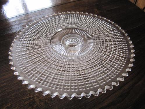 Cake stand cristal Val St Lambert model Hambourg 1913, Antiek en Kunst, Antiek | Glas en Kristal, Verzenden