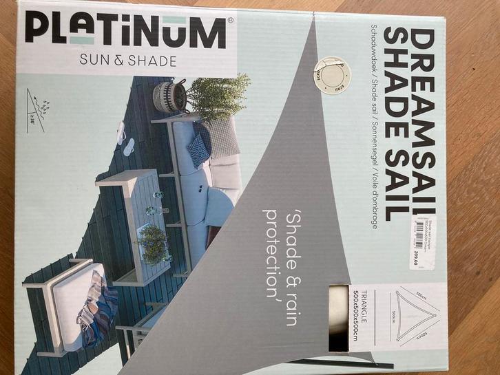 Platinum Dreamsail Schaduwdoek Driehoek 500cm Ecru, Tuin en Terras, Schaduwdoeken, Nieuw, Ophalen of Verzenden