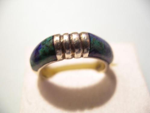 Een mooie Zilveren Ring met Chrysocolla edelsteen, Sieraden, Tassen en Uiterlijk, Antieke sieraden, Ring, Zilver, Met edelsteen