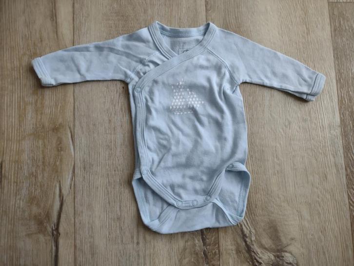Prachtige blauwe overslag romper Petit Bateau, 50. Zeilboot., Kinderen en Baby's, Babykleding | Maat 50, Zo goed als nieuw, Jongetje of Meisje
