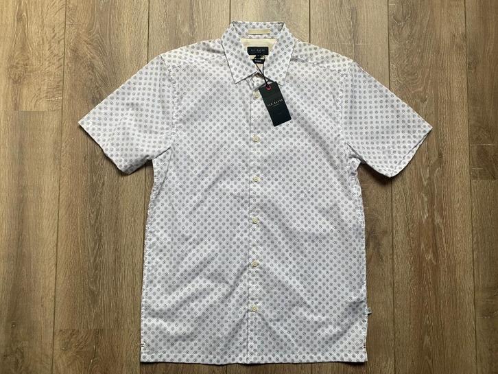 Ted Baker Overhemd wit print regular fit maat 2= S/46, Kleding | Heren, Overhemden, Nieuw, Halswijdte 38 (S) of kleiner, Wit, Verzenden