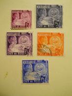 Nederlands Indie 1936 Leger des Heils Nvph221-225 gestempeld, Ophalen of Verzenden, Gestempeld, Nederlands-Indië