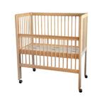 Verhoogd Ledikant - crèebed Natuurlijk hout met wieltjes, Verzenden, Nieuw, Ledikant