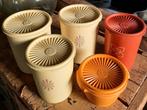 Vintage tupperware bussen, bakje met sterdeksel, Ophalen of Verzenden, Gebruikt, Oranje