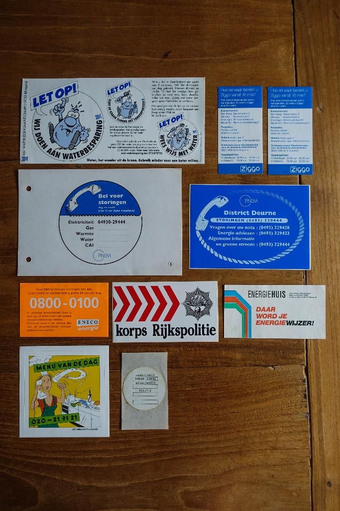 partij stickers - nutsbedrijven en politie, Verzamelen, Stickers, Ophalen of Verzenden