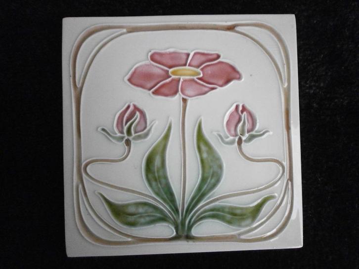 Art nouveau / Jugendstil tegel, Antiek en Kunst, Antiek | Wandborden en Tegels, Ophalen of Verzenden